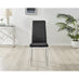 4x Milan Black Hatched Velvet Dining Chairs Silver Legs