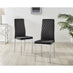4x Milan Black Hatched Velvet Dining Chairs Silver Legs