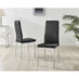 4x Milan Black Hatched Velvet Dining Chairs Silver Legs