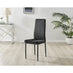 4x Milan Black Hatched Velvet Dining Chairs Black Legs