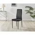 6x Milan Black Hatched Velvet Dining Chairs Black Legs