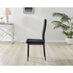 6x Milan Black Hatched Velvet Dining Chairs Black Legs