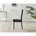 6x Milan Black Hatched Velvet Dining Chairs Black Legs