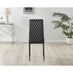 4x Milan Black Hatched Velvet Dining Chairs Black Legs
