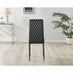 6x Milan Black Hatched Velvet Dining Chairs Black Legs