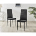 6x Milan Black Hatched Velvet Dining Chairs Black Legs