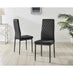 4x Milan Black Hatched Velvet Dining Chairs Black Legs