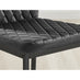 6x Milan Black Hatched Velvet Dining Chairs Black Legs