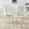 4x Milan Cream Hatched Velvet Dining Chairs Gold Legs
