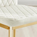4x Milan Cream Hatched Velvet Dining Chairs Gold Legs