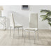 4x Milan Cream Hatched Velvet Dining Chairs Silver Legs