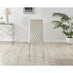 4x Milan Cream Hatched Velvet Dining Chairs Silver Legs