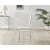 4x Milan Cream Hatched Velvet Dining Chairs Silver Legs