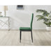 4x Milan Green Hatched Velvet Dining Chairs Black Legs