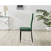 4x Milan Green Hatched Velvet Dining Chairs Black Legs