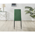4x Milan Green Hatched Velvet Dining Chairs Black Legs