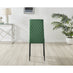 4x Milan Green Hatched Velvet Dining Chairs Black Legs