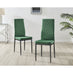 4x Milan Green Hatched Velvet Dining Chairs Black Legs