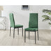 4x Milan Green Hatched Velvet Dining Chairs Black Legs