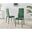 4x Milan Green Hatched Velvet Dining Chairs Black Legs