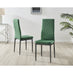 4x Milan Green Hatched Velvet Dining Chairs Black Legs