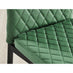 4x Milan Green Hatched Velvet Dining Chairs Black Legs
