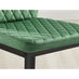 4x Milan Green Hatched Velvet Dining Chairs Black Legs