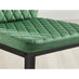 4x Milan Green Hatched Velvet Dining Chairs Black Legs