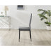 6x Milan Grey Hatched Velvet Dining Chairs Black Legs