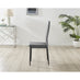 6x Milan Grey Hatched Velvet Dining Chairs Black Legs