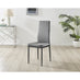 6x Milan Grey Hatched Velvet Dining Chairs Black Legs