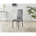 6x Milan Grey Hatched Velvet Dining Chairs Black Legs