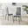 6x Milan Grey Hatched Velvet Dining Chairs Black Legs