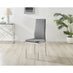 6x Milan Grey Hatched Velvet Dining Chairs Silver Legs