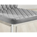 6x Milan Grey Hatched Velvet Dining Chairs Silver Legs