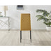 4x Milan Mustard Yellow Hatched Velvet Dining Chairs Black Legs