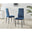 4x Milan Navy Hatched Velvet Dining Chairs Black Legs