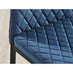 6x Milan Navy Hatched Velvet Dining Chairs Black Legs