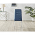 4x Milan Navy Hatched Velvet Dining Chairs Silver Legs