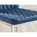 4x Milan Navy Hatched Velvet Dining Chairs Silver Legs