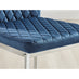 4x Milan Navy Hatched Velvet Dining Chairs Silver Legs