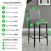 2x Milan Black Faux Leather Counter Stools Black Legs