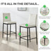 2x Milan Cappuccino Beige Velvet Counter Stools Black Legs