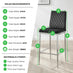 2x Milan Green Velvet Counter Stools Silver Legs