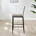 2x Milan Cappuccino Beige Velvet Counter Stools Black Legs