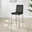 2x Milan Black Velvet Counter Stools Silver Legs
