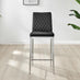 2x Milan Black Velvet Counter Stools Silver Legs