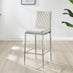 2x Milan Cream Velvet Counter Stools Silver Legs