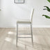 2x Milan Cream Velvet Counter Stools Silver Legs