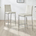 2x Milan Cream Velvet Counter Stools Silver Legs